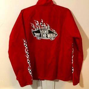 Vans Checker Flame Thanks Coach Racing Red Jacket